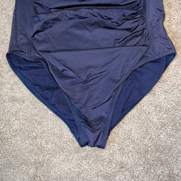 Bondeye Swim Navy Blue Eco Essentials Twist Front Multifit One Piece Size 6 - Picture 4 of 8